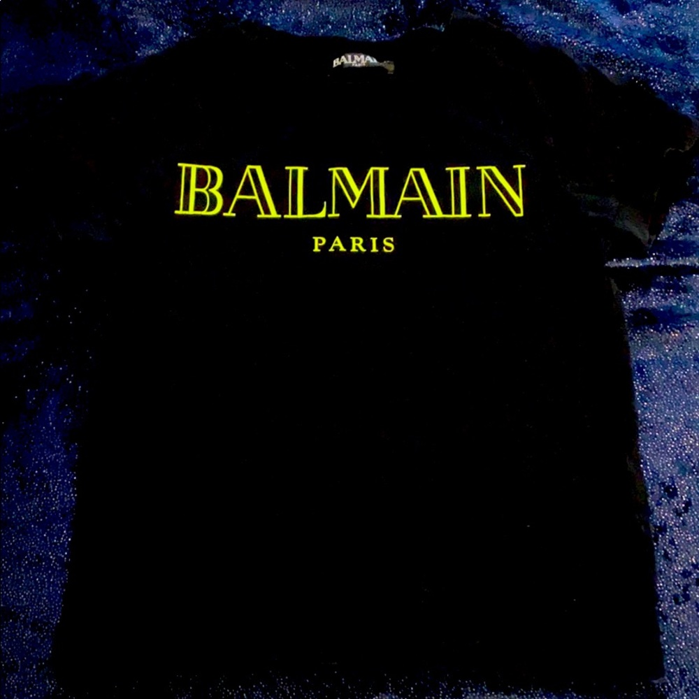 Black cotton logo print t shirt